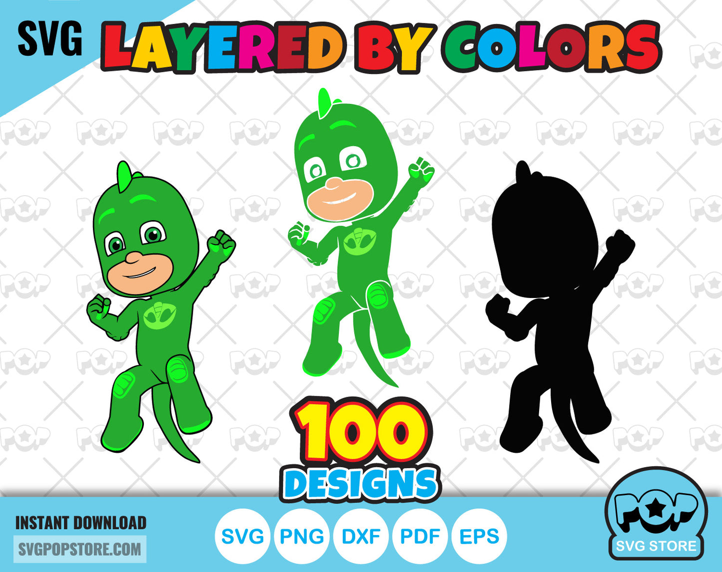 PJ Masks 100 cliparts bundle, PJ Masks SVG cut files for Cricut / Silhouette, PNG, DXF N1