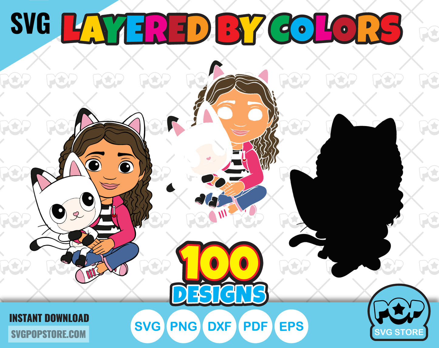 Gabby's Dollhouse 100 cliparts bundle + alphabet, Gabby Dollhouse svg cut files for Cricut / Silhouette, png files N1