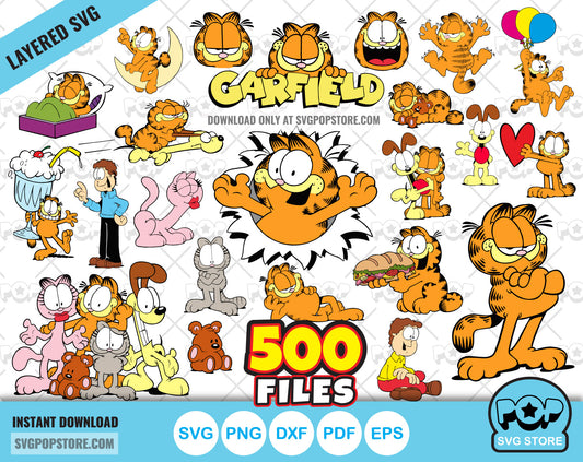 Garfield BIG BUNDLE 500 files, Garfield SVG cut files for Cricut / Silhouette, Garfield PNG N1