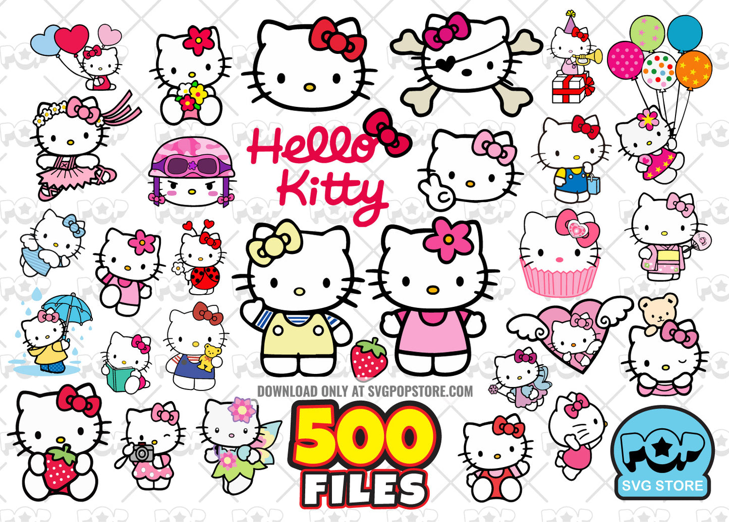 Hello Kitty BIG BUNDLE 500 files, Hello Kitty svg cut files for Cricut / Silhouette, Hello Kitty png N1
