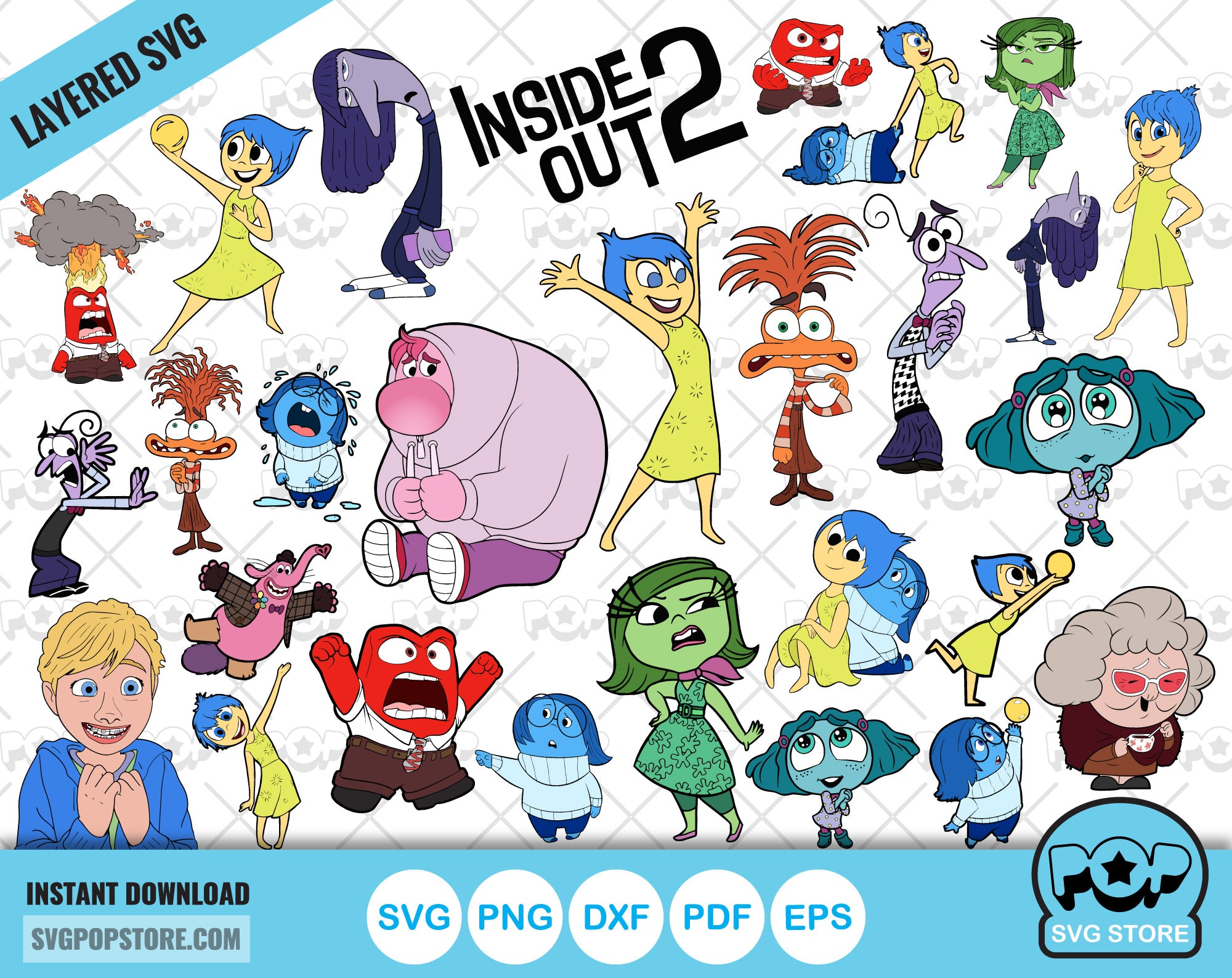 Inside Out 2 clipart bundle, Inside Out svg cut files for Cricut / Sil ...