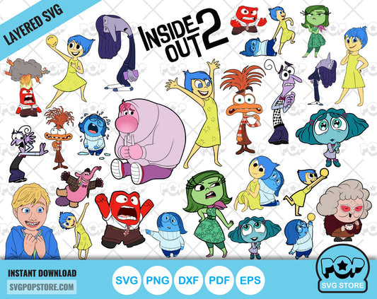 Inside Out 2 clipart bundle, Inside Out svg cut files for Cricut / Silhouette, Inside Out 2 png