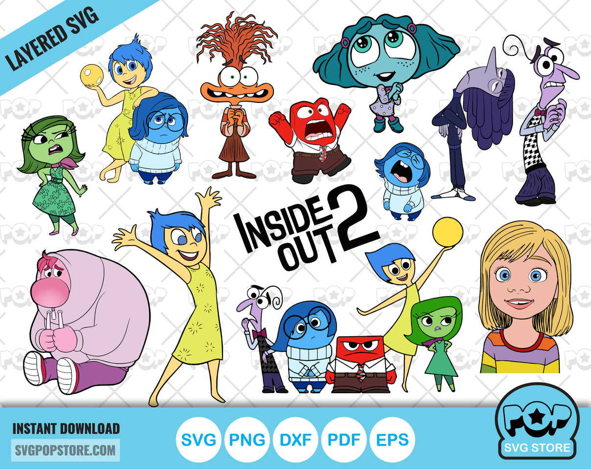 Inside Out 2 clipart set, Inside Out svg cut files for Cricut / Silhou ...