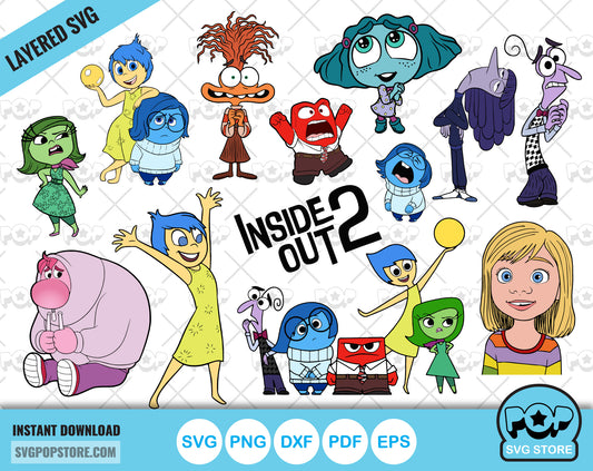 Inside Out 2 clipart set, Inside Out svg cut files for Cricut / Silhouette, Inside Out 2 png