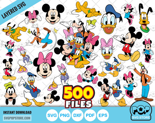 Mickey and Friends BIG BUNDLE 500 files, svg cut files for Cricut / Silhouette, Mickey & friends png