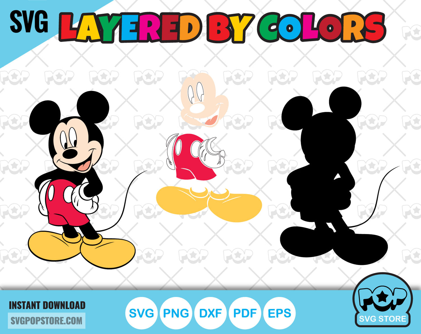 Mickey and Friends clipart set, svg cutting files for cricut silhouette, SVG, PNG, DXF, instant download