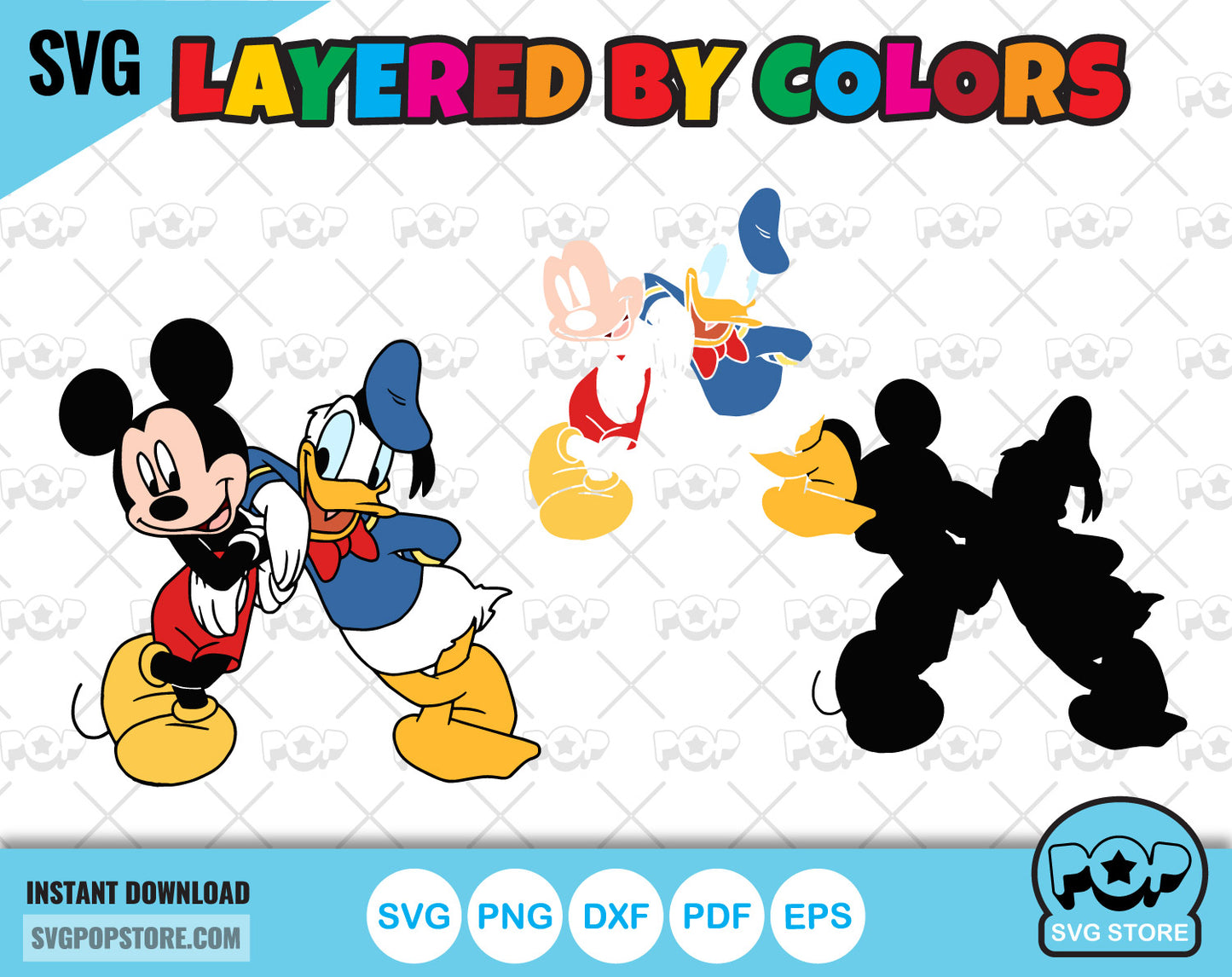Mickey and Friends 50 cliparts bundle, svg cut files for Cricut / Silhouette, Mickey & friends png, dxf