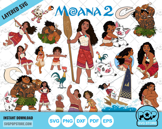 Moana 2 clipart bundle, Moana 2 svg cut files for Cricut / Silhouette, Moana 2 png