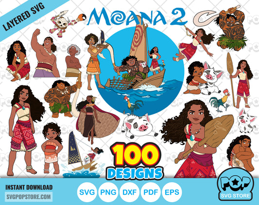 Moana 2 clipart bundle, Moana 2 svg cut files for Cricut / Silhouette, Moana 2 png