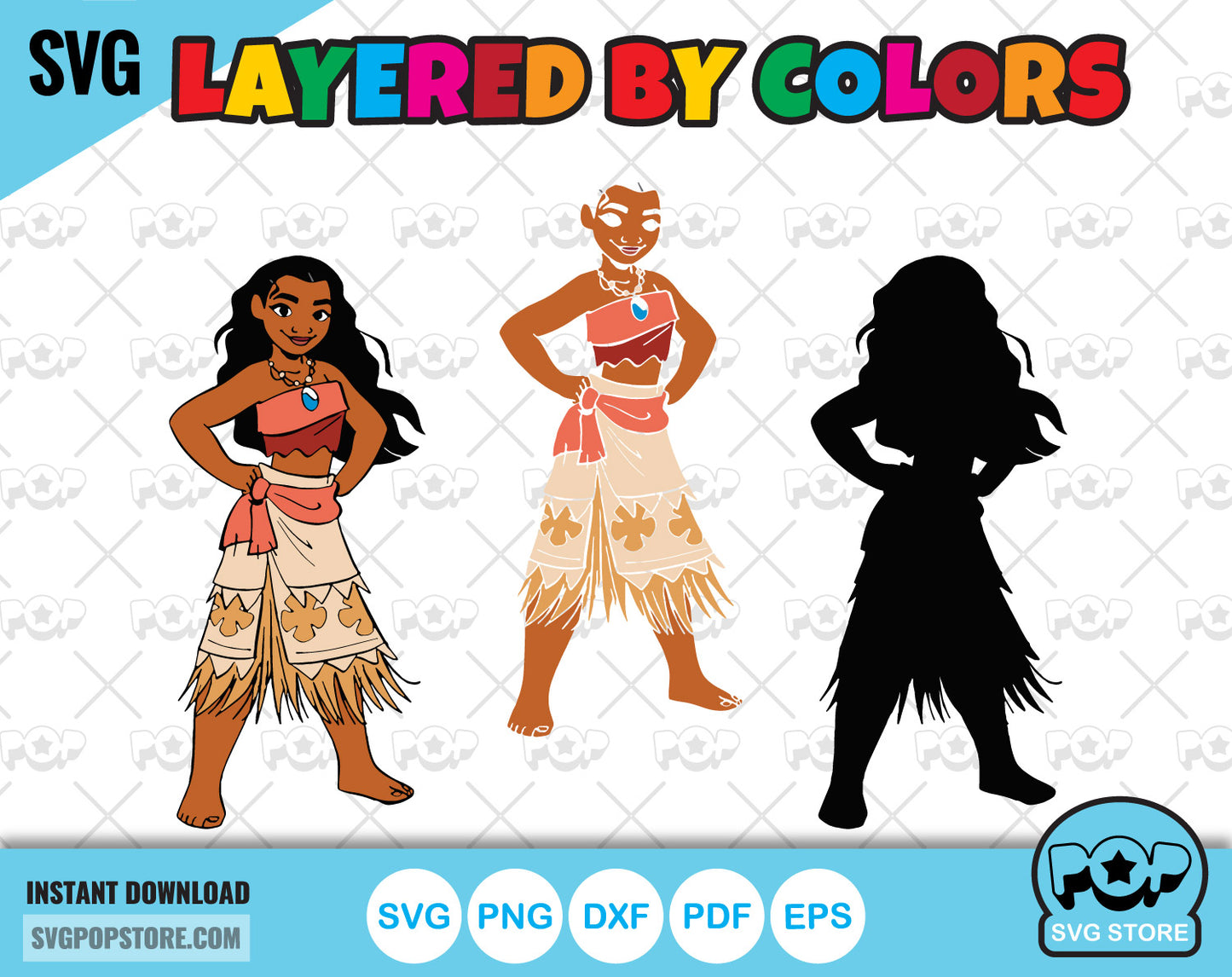 Moana clipart set, Moana svg cut files for Cricut / Silhouette, Moana png