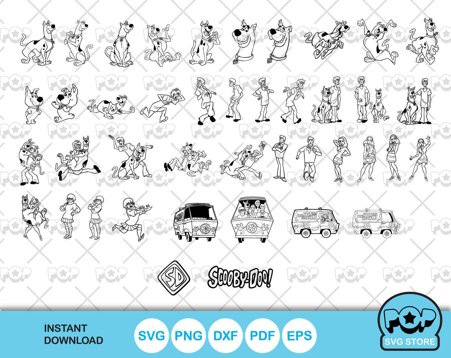 Scooby-Doo clipart bundle, SVG cut files for Cricut / Silhouette, PNG ...