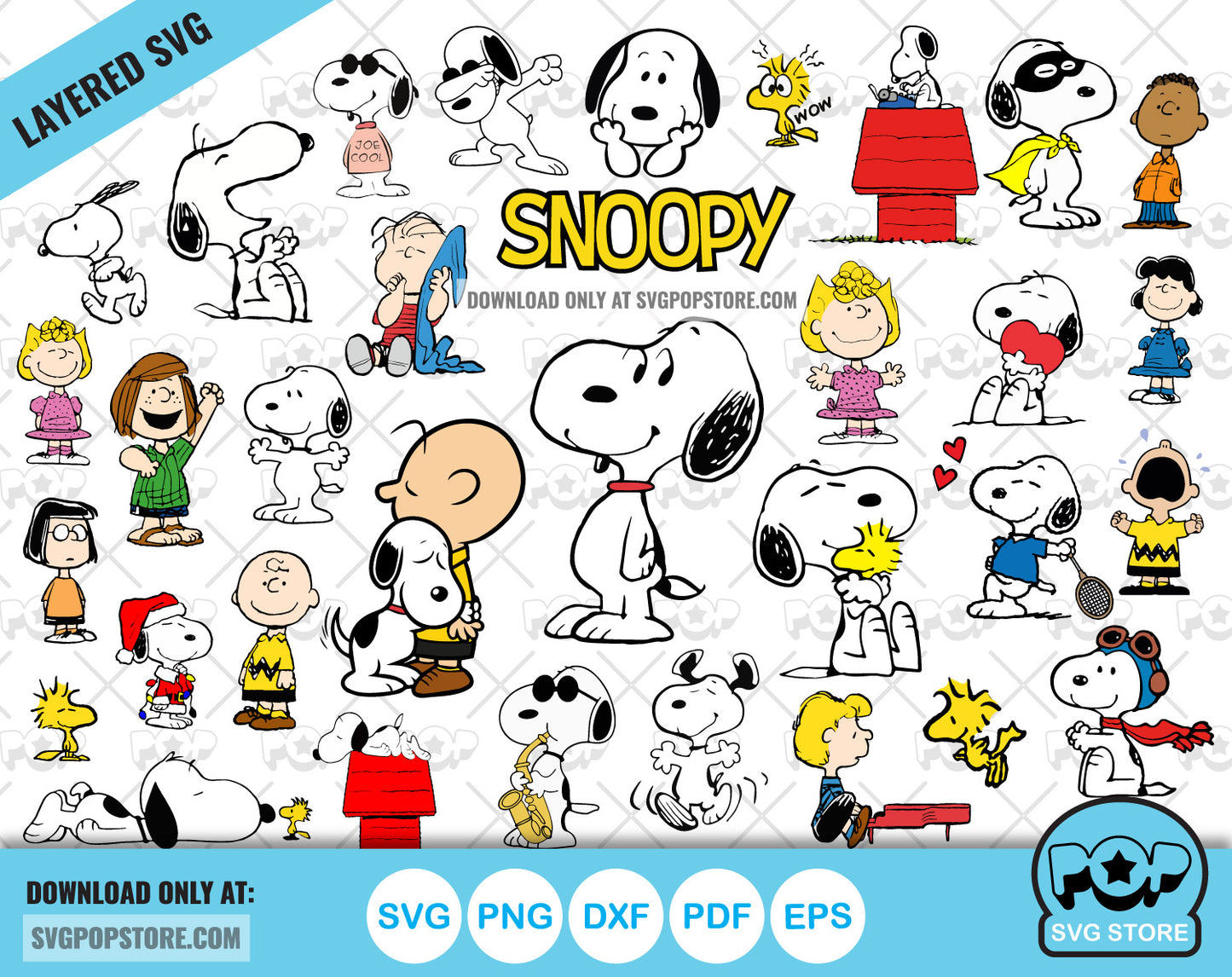 Snoopy and Peanuts clipart bundle, Snoopy svg cut files for Cricut / Silhouette, Snoopy and Peanuts png