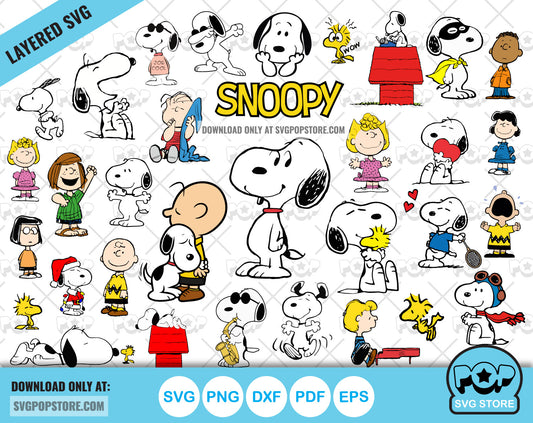 Snoopy and Peanuts clipart bundle, Snoopy svg cut files for Cricut / Silhouette, Snoopy and Peanuts png
