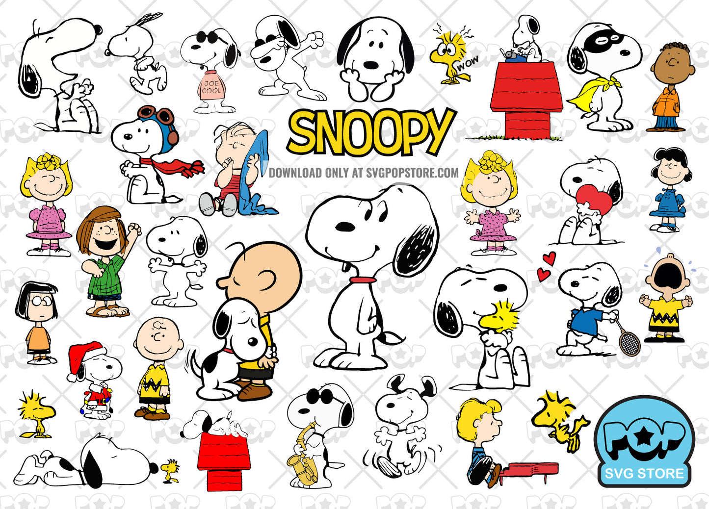 Snoopy and Peanuts clipart bundle, Snoopy svg cut files for Cricut / Silhouette, Snoopy and Peanuts png