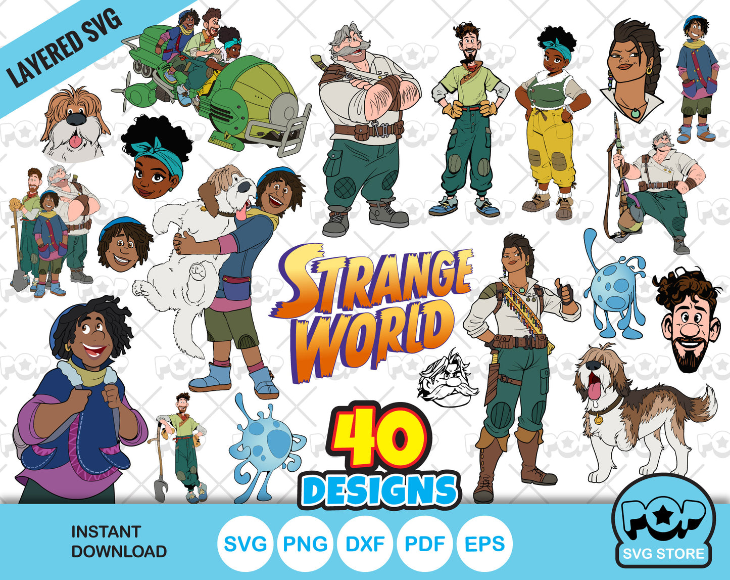 Disney Strange World clipart set, Strange World SVG cut files for Cricut / Silhouette, instant download