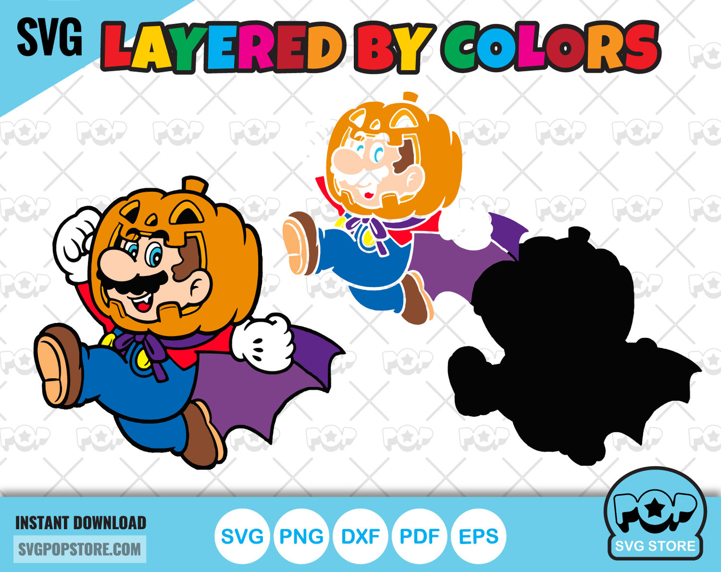 Super Mario Halloween clipart bundle, SVG cut files for Cricut / Silhouette, Mario Halloween png