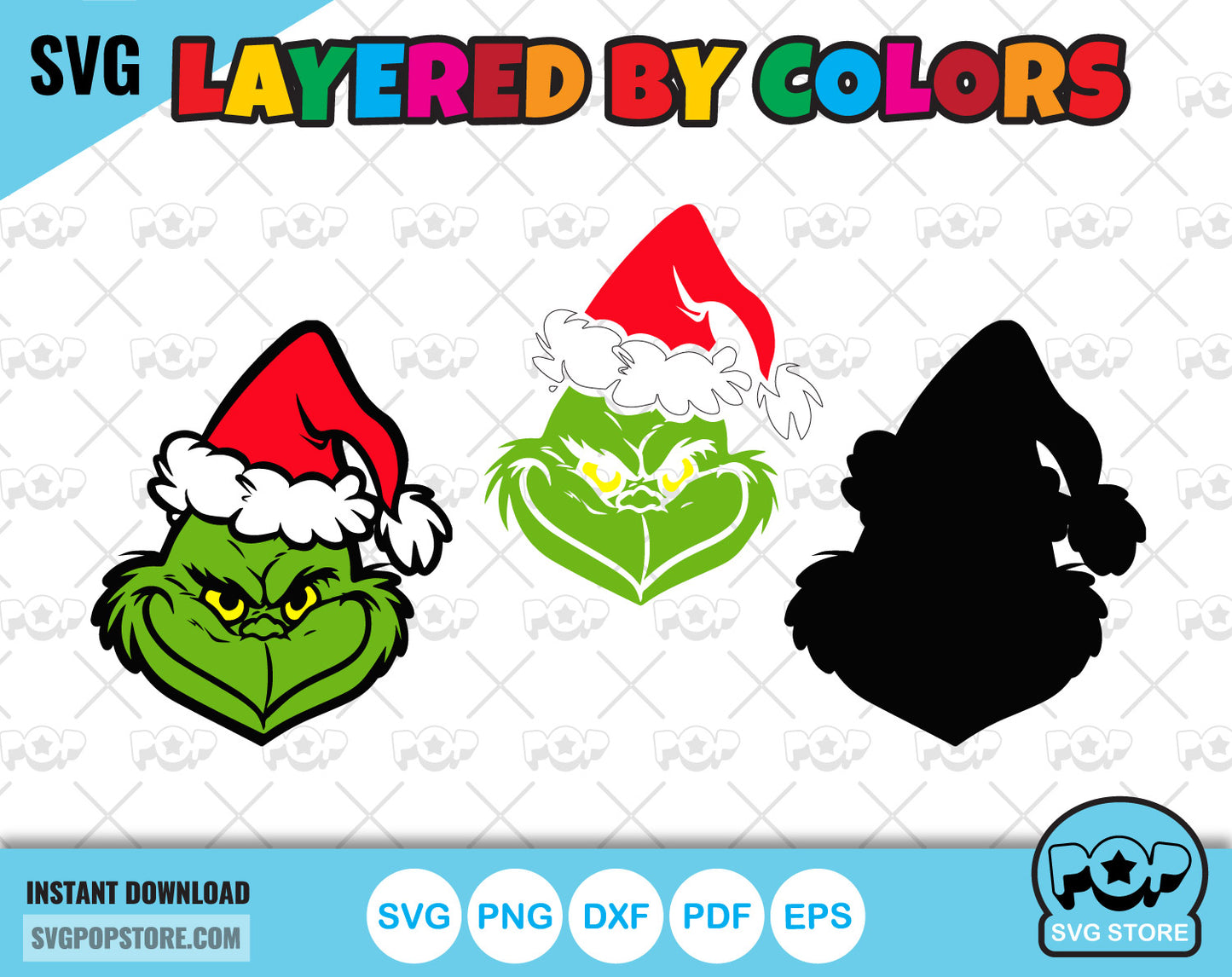 The Grinch clipart set, Grinch Christmas svg cut files for Cricut / Silhouette, Grinch Christmas png