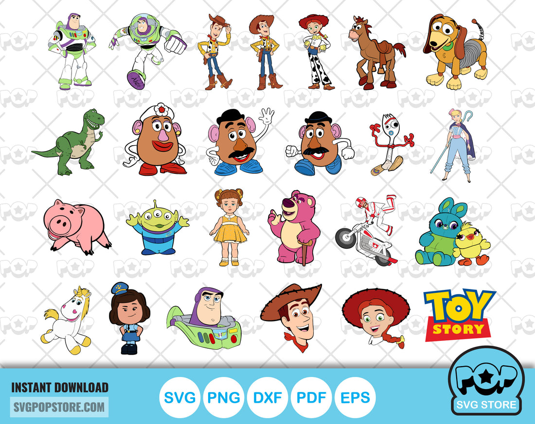 Toy Story clipart bundle + alphabet, Toy Story svg cut files for Cricu ...