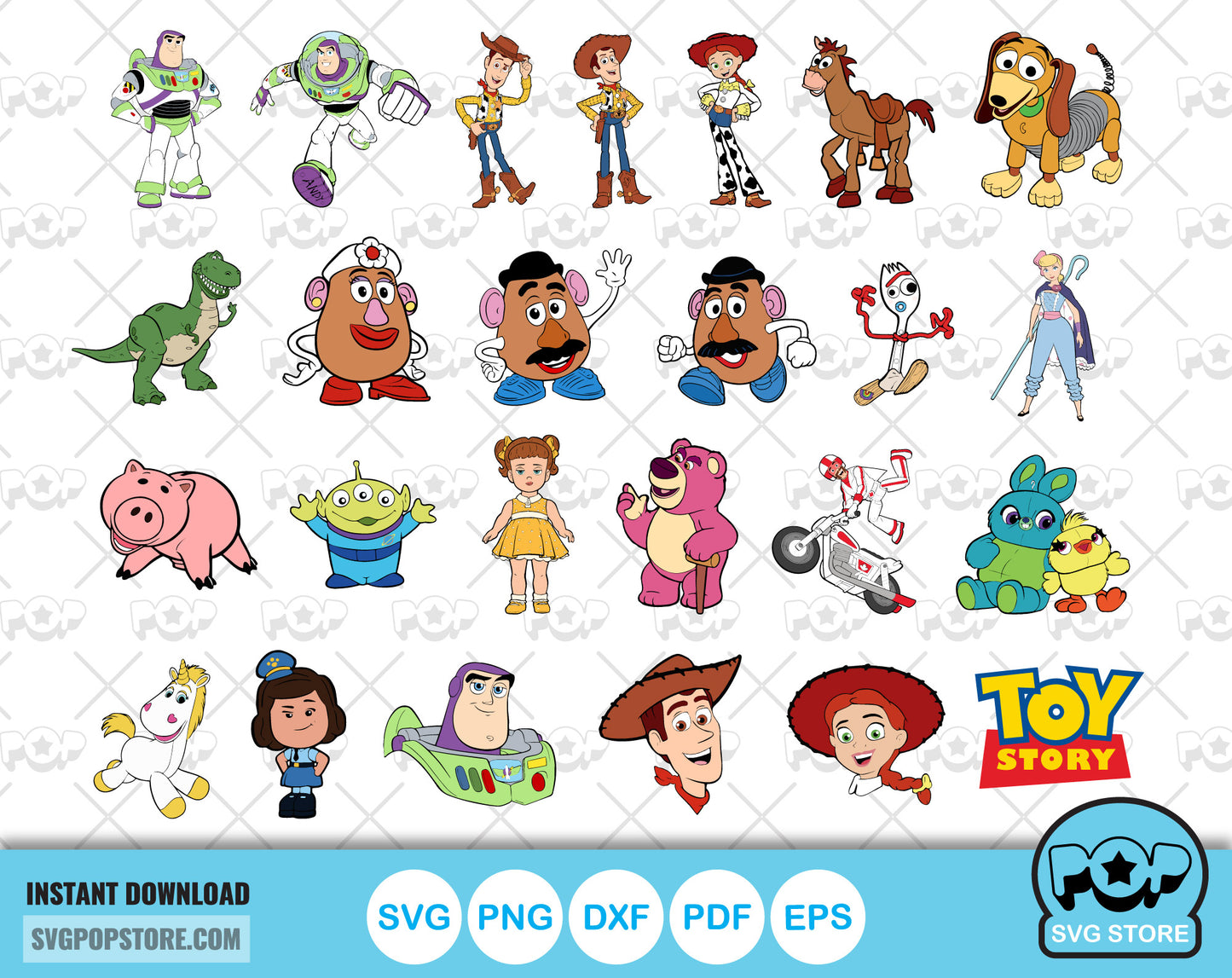 Toy Story clipart bundle + alphabet, Toy Story svg cut files for Cricut / Silhouette, Toy Story png