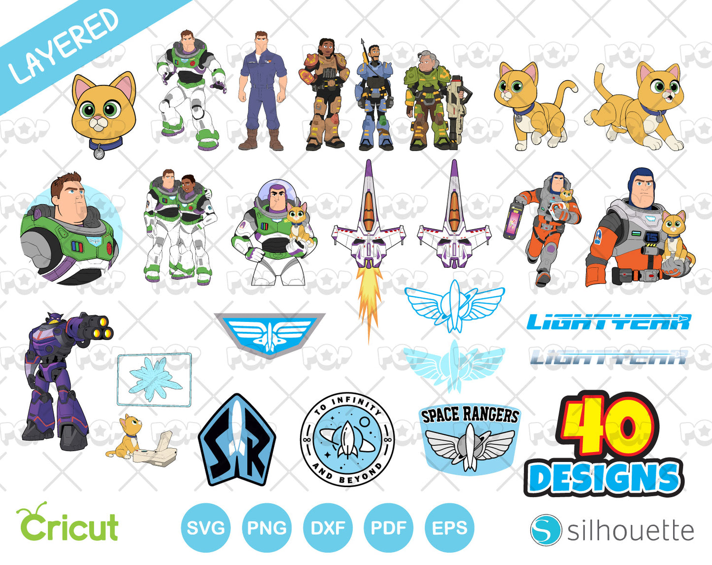 Lightyear clipart set, SVG cut files for Cricut / Silhouette, Buzz Lightyear SVG, Instant Download