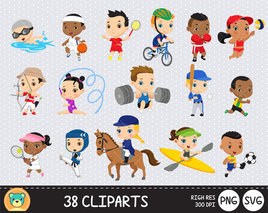 Olympic Games clipart set, Sports Digital clip art for decoration, scrapbooking, PNG, SVG, instant download