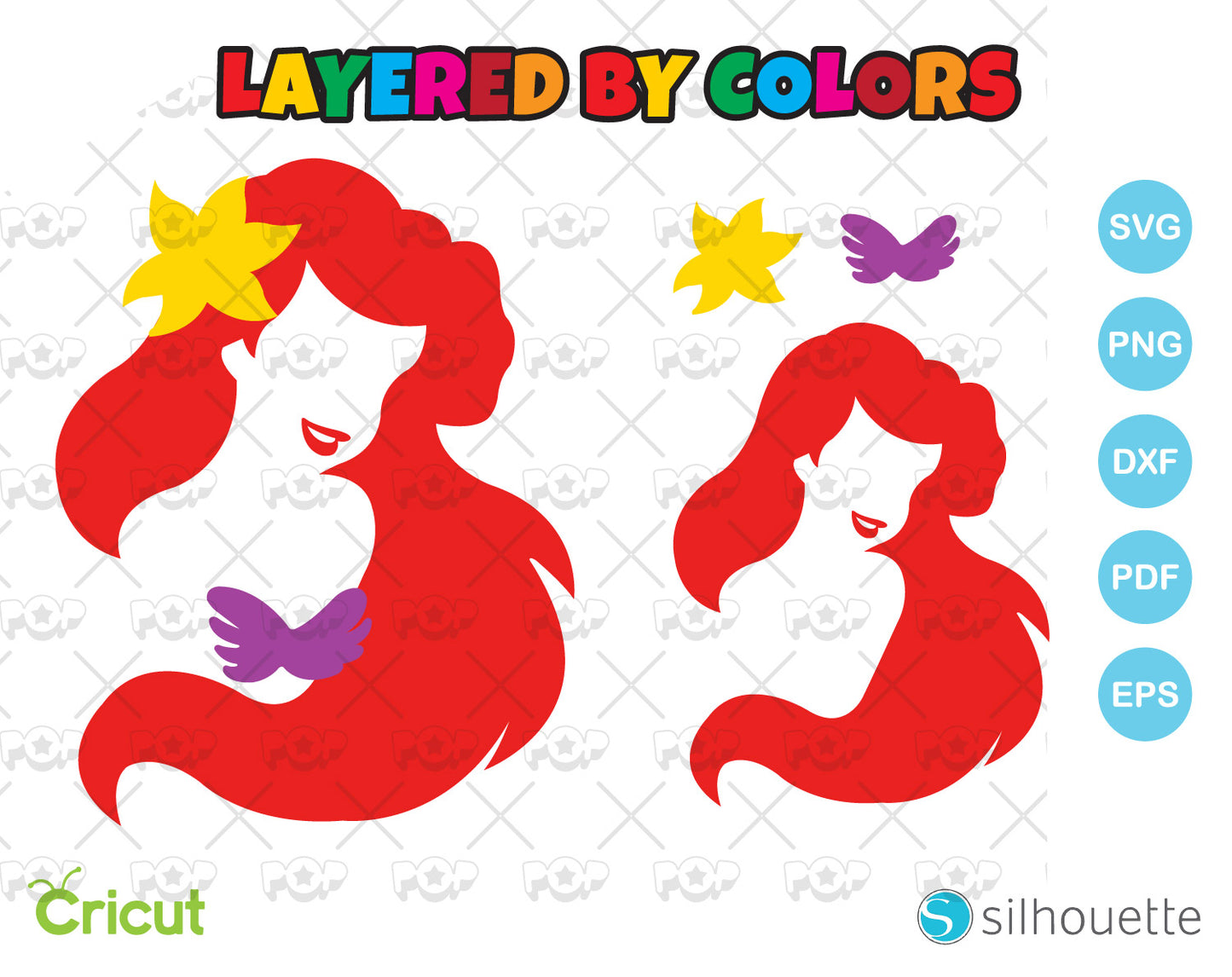 FREE Princess Ariel clipart, Little Mermaid SVG cut files for cricut silhouette, instant download