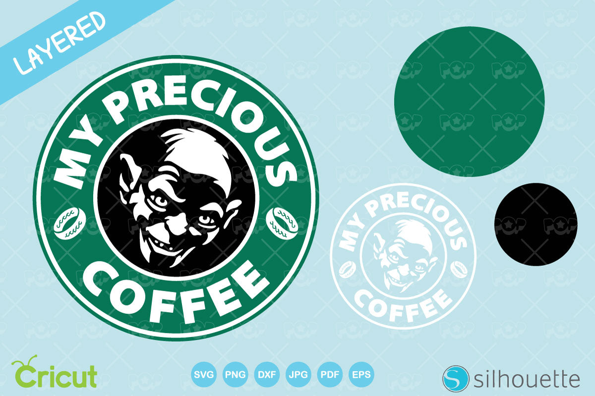 My Precious Coffee clipart, Starbucks LOTR Coffee clipart, SVG cut files for cricut silhouette, instant download