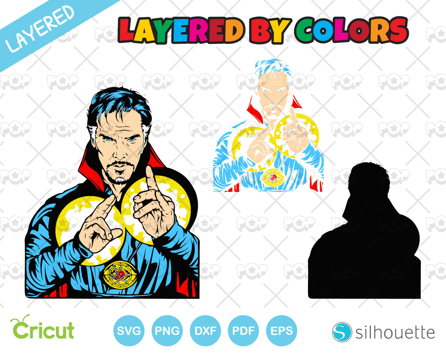 Doctor Strange in the Multiverse of Madness – clipart set, Marvel SVG cut files for Cricut / Silhouette, PNG, DXF, instant download