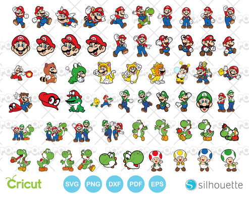 Super Mario clipart bundle, SVG cutting files for cricut silhouette ...