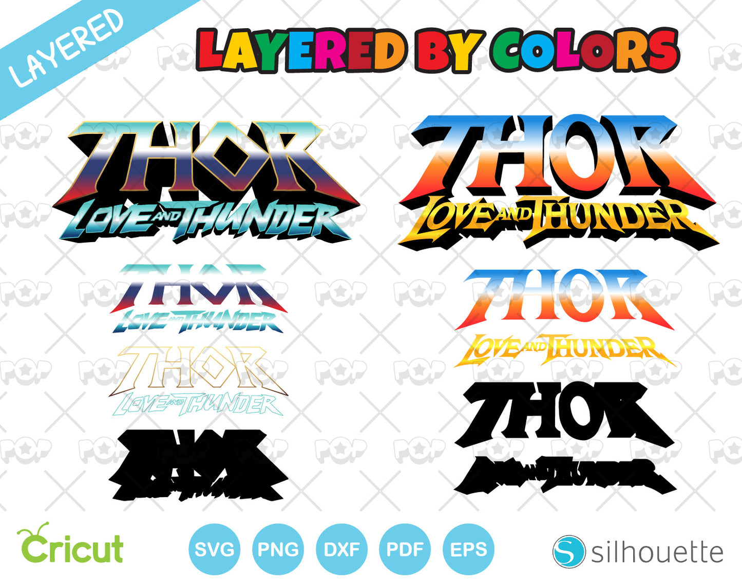 Thor Love and Thunder logo, SVG cut files for Cricut / Silhouette, Marvel SVG, Designs for sublimation